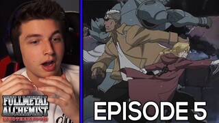 ED AND AL VS. SCAR!! | Fullmetal Alchemist: Brotherhood REACTION Episode 5 (Rain of Sorrows)
