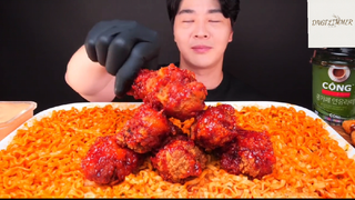Mukbang mì với đùi gà tương ớt phần 1 #anngon
