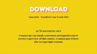 Anita Siek – Wordfetti Your Words 2023 – Free Download Courses