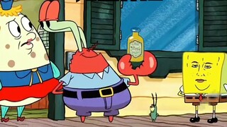 Mr. Krabs and Mr. Pack teamed up to invent a magic oil that can wash SpongeBob's face shiny.