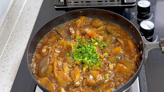 今日晚餐：茄汁鸡蛋豆腐、肉末酱茄子、绿豆莲子百合粥