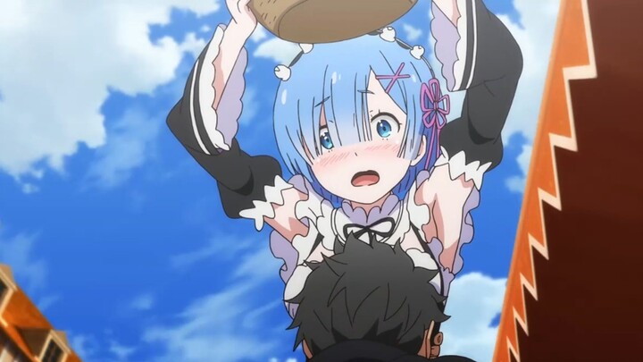 Rem's reaction to being hugged is so cute~