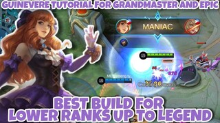 GUINEVERE GRANDMASTER AND EPIC TUTORIAL -  BEST BUILD - IMMORTAL GUINEVERE FREESTYLER - MLBB