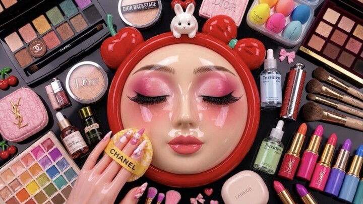 8分钟快速入睡｜治愈系西瓜化妆 ASMR 🍉💄 无旁白慢速敲击