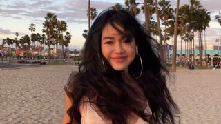 日落时分的海边太美啦，开心跳舞，魔咒循环