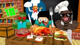 HEROBRINE VS GIRL COOKING FUNNY CHALLENGE (SHOCKED ZOMBIES) - Minecraft Animation