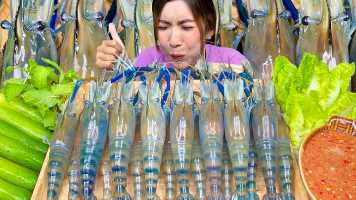 เนื้อขาวจั๋ว! ซาซิมิ กุ้งก้ามกราม 1 กิโล ซีฟู้ดสุดแซ่บ