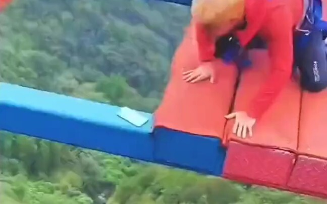 Today I went bungee jumping off a cliff—my brand-new phone almost fell right off!