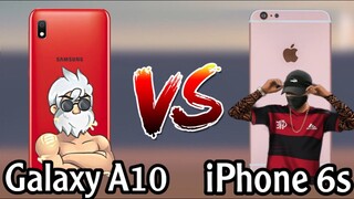 GALAXY A10 VS IPHONE 6S PLUS 📲 FREE FIRE 🇧🇷