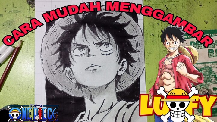 cara yg Sangat mudah menggambar anime one piece Luffy