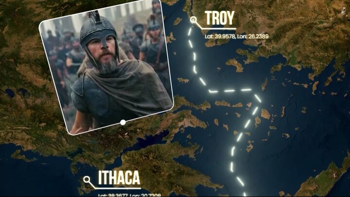 The route Odysseus traveled in the Odyssey! #odyssey #odysseus #christophernolan