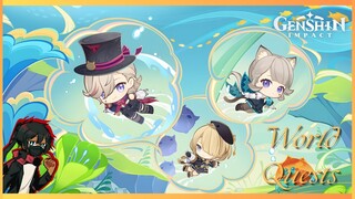 Cleaning up my Fontaine World Quest list | Genshin Impact