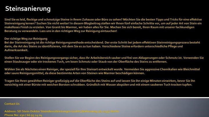 Steinsanierung