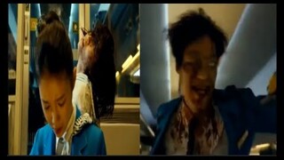 The woman turns into a zombie on the train almost infecting everyone 'Train to Busan' Scene Clip 1