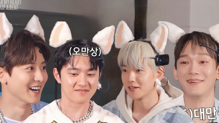 [CC] EXO Cat-Ear EEG Game: Romantic Confessions Heartbeat Challenge! Hilarious Fun Throughout!