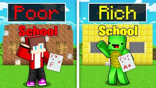 Poor School vs Rich School - Maizen JJ vs Mikey in Minecraft! - Parody Story