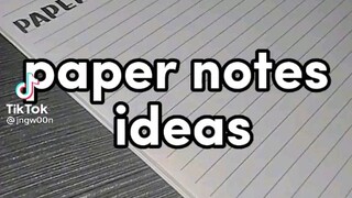 Paper notes ideas