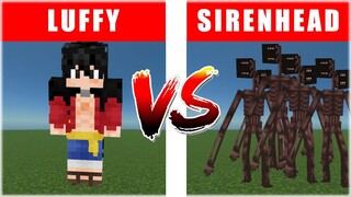 Luffy (One Piece) Vs Siren Head - Minecraft Bedrock Edition / MCPE 1.18