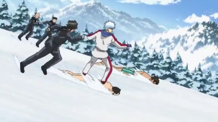 Gintama: Vô tình biến hai người thành ván trượt tuyết nhưng họ không thể điều khiển được!