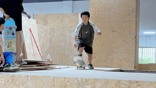 Who jumped down from the skateboard?