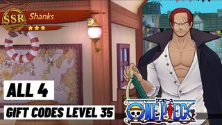 All 4 Gift Codes Level 35 One Piece Burning Will