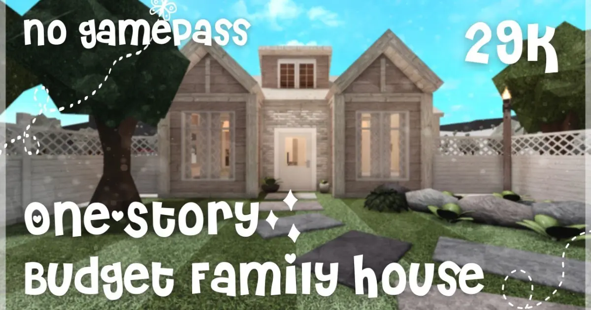 One-Story Budget Family House | No gamepass | Speedbuild & Tour | Roblox  Bloxburg | Tapioca - Bilibili