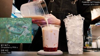 Cafe Vlog | Sữa dâu và trà xanh #cafevlog #life