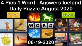 4 Pics 1 Word - Iceland - 19 August 2020 - Daily Puzzle + Daily Bonus Puzzle - Answer - Walkthrough