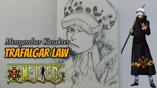 Cara menggambar Trafalgar Law One Piece