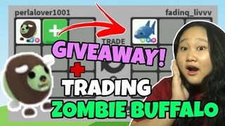 WHAT PEOPLE TRADE FOR ZOMBIE BUFFALO IN KOREAN SERVER IN ADOPT ME + GIVEAWAY AGAIN !