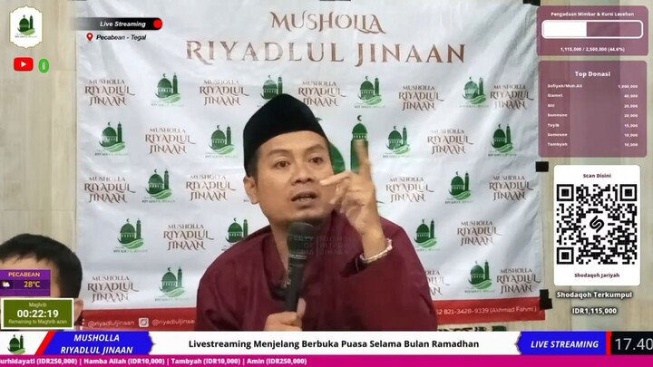 RAMADHAN KE 4 - KAJIAN MENJELANG BUKA PUASA - RIYADLUL JINAAN