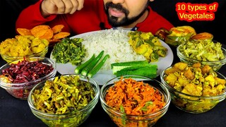 Huge Lunch! Brinjal Fry, Pumpkin Pakoda, Aloo Matar, Broccoli Fry, Carrot Fry, Spinach| #LiveToEATT