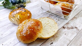 How to make best Soft burger buns homemade ขนมปังเบอร์เกอร์สูครนวดมือ ทำง่าย นุ่ม อร่อย