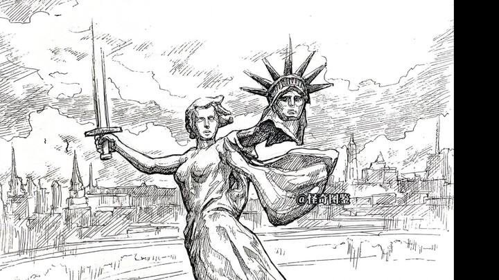 Comrades, abandon all illusions and prepare to fight!!! (Hand-drawn: Motherland beheads the Statue o