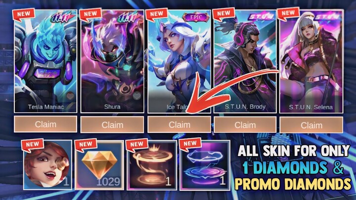 NEW ALL STAR EVENT 2024! GET ALL SKIN FOR ONLY 1 DIAMONDS AND EPIC RECALLS + PROMO DIAMONDS! | MLBB