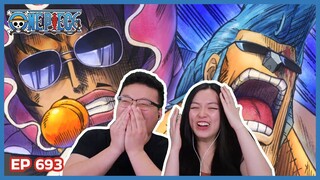 FRANKY VS SENOR PINK!! THE MANLIEST FIGHT 🤣 | One Piece Episode 693 Couples Reaction & Discussion