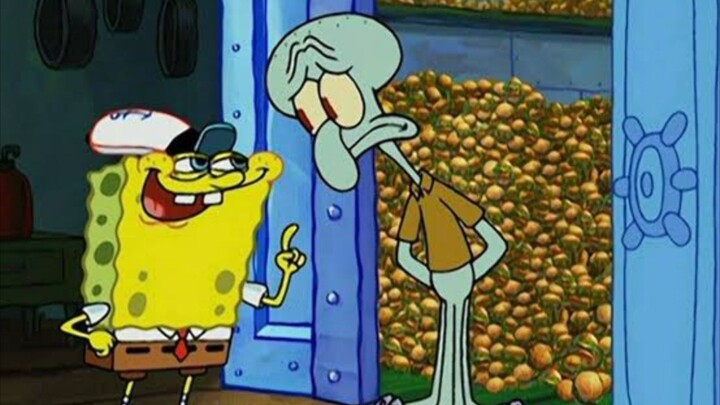 Squidward "aku tak pernah makan craby patty"