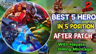 AoV : After Patch best 5 heroes of 5 Position | With all hero Equipment, Enchantment, Arcana, Talent