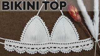 [English Caps] โครเชต์บิกินี่บรา Crochet Bikini Top Pattern | Tutorial