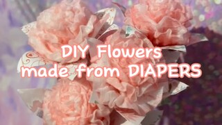 DIY Flowers made from diapers