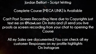 Jordan Belfort Course Script Writing download