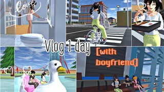 vlog 1 day👩‍❤️‍👨|sakura school simulator