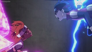 Sarada Defeats Cho Cho Using Chidori In Front Of Sasuke