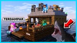 MIPAN & ZUZUZU Tersesat Di Tengah Laut Dengan Kapal Kecil! ADA HIU - Minecraft Survival Indonesia