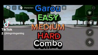 Garou (Easy,Medium,Hard) Combo🤯😮 | Strongest battlegrounds