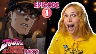 ❤JOTARO KUJO❤JJBA Stardust Crusaders Episode 1 REACTION