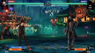 KOF15　チャンピオンvsチャンピオン　ユリvs最強ククリ　分身の判定強すぎる