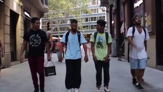 When you, a hip-hop student, are walking on the road with your friends, you suddenly hear music...