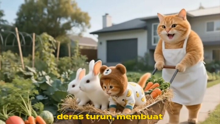 Rumahnya Dihancurkan Buldozer, Keluarga Kelinci Ini Ditolong Kucing Ginger