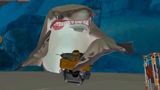 [Hungry Shark/MMD] Megalodon menuangkan air ke kapal selam nuklir (Speed Run)